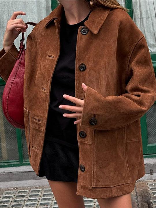 Damen Wilde Velourjacke im lässigen Chic Heidi-Mode