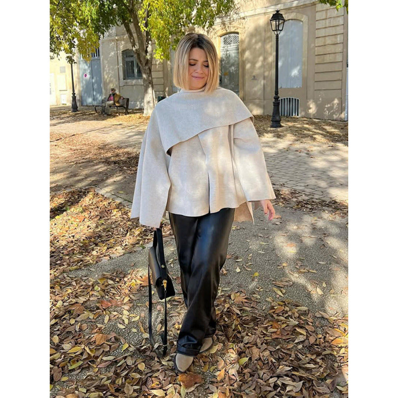 Damen modisches Oversized-Pullover mit Drapierung Heidi-Mode