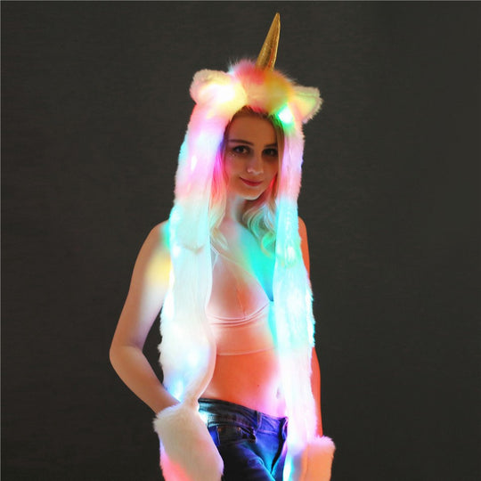 Damen LED Leuchtendes Einhorn-Schal Heidi-Mode