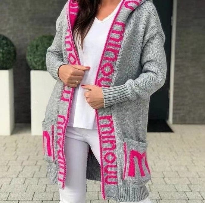 Damen gemütlicher Hooded Cardigan Heidi-Mode