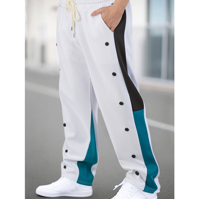 Herren Sportliche Trainingshose mit Druckknopfverschluss und atmungsaktiver Struktur Heidi-Mode