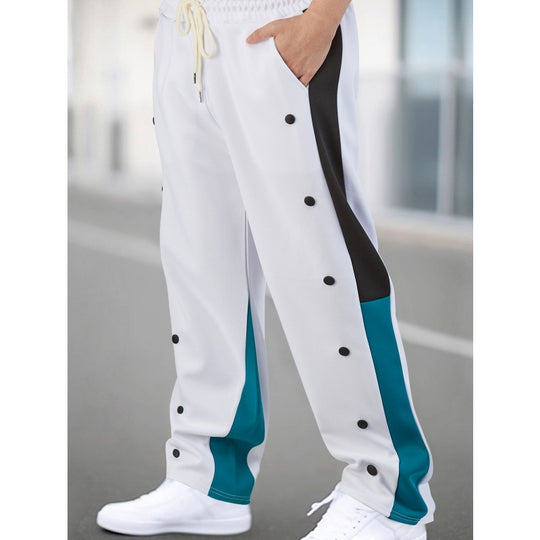 Herren Sportliche Trainingshose mit Druckknopfverschluss und atmungsaktiver Struktur Heidi-Mode