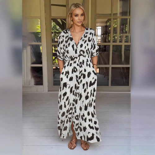 Heidi-Mode | Leopard-Kleid Grenzüberschreitendes Leopardenmuster Kleid