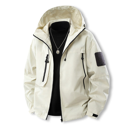 Herren wasserfeste Multifunktionsjacke mit Kapuze und praktischen Taschen Heidi-Mode