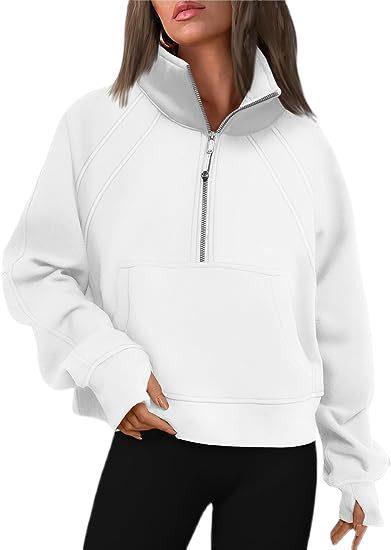 Damen Hoodie mit hohem Kragen und Reißverschluss Heidi-Mode