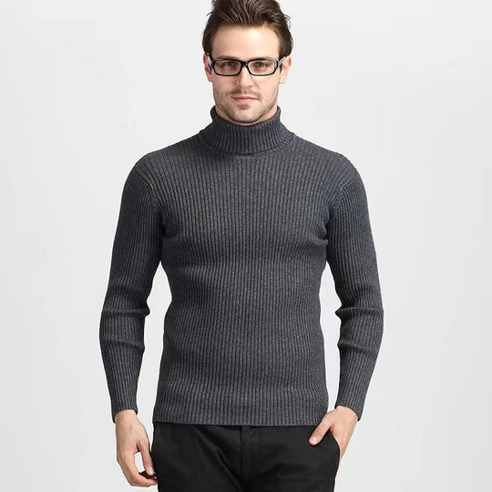 Herren Rollkragenpullover aus feiner Baumwolle mit strukturiertem Design Heidi-Mode