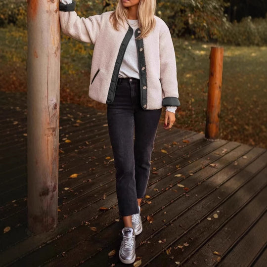 Damen Kuschelige und stylische Fleecejacke Heidi-Mode
