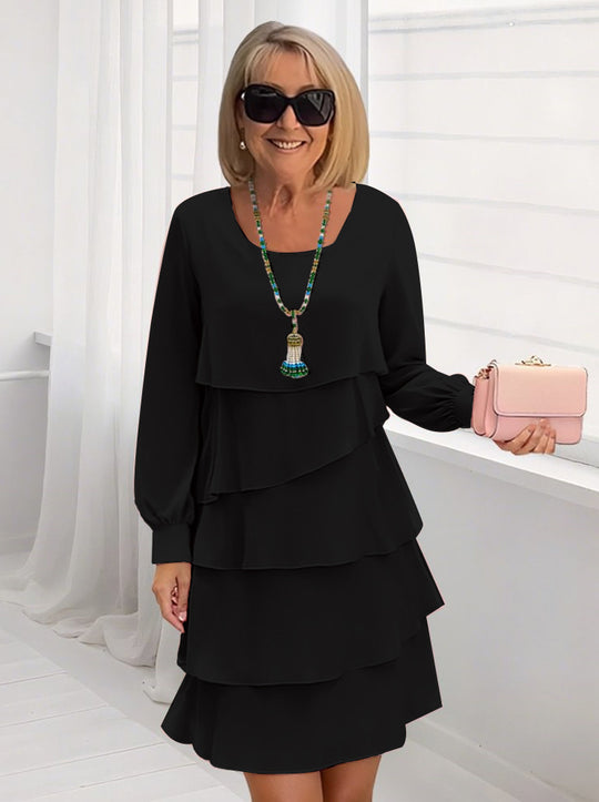 Damen Cerulean-Farbige Layered Kleider Heidi-Mode