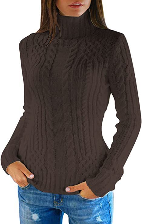 Damen Pullover mit Stehkragen und strukturiertem Strickdesign Heidi-Mode