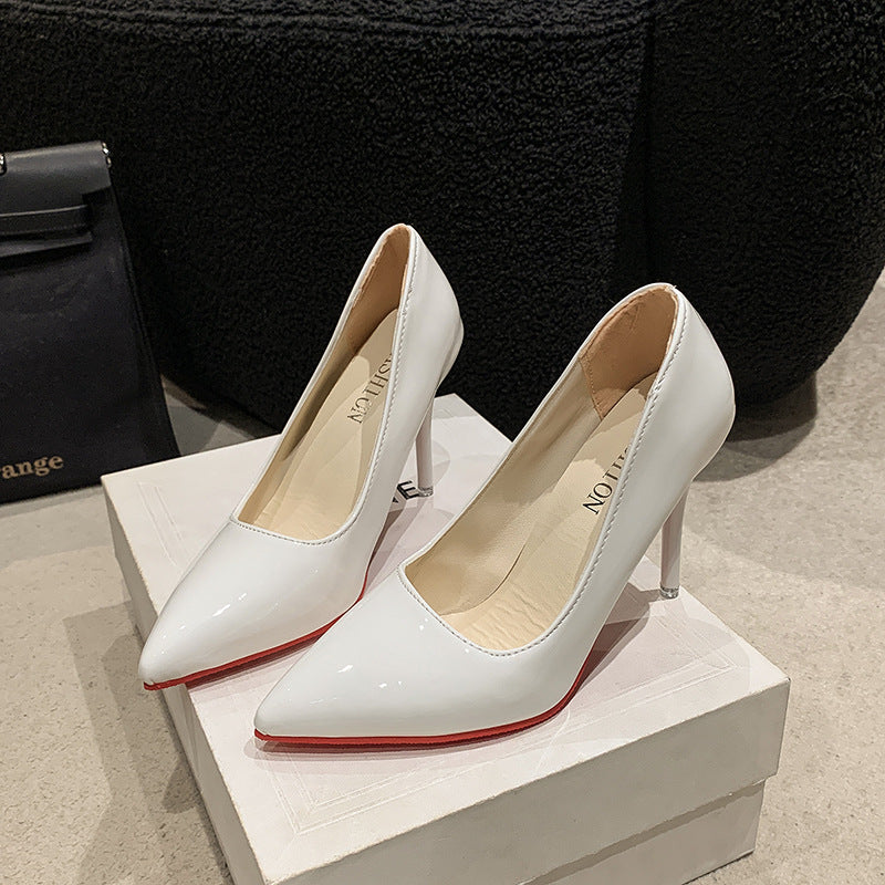 Damen Elegante High Heels mit spitz zulaufender Vorderkappe und transparentem Absatz Heidi-Mode