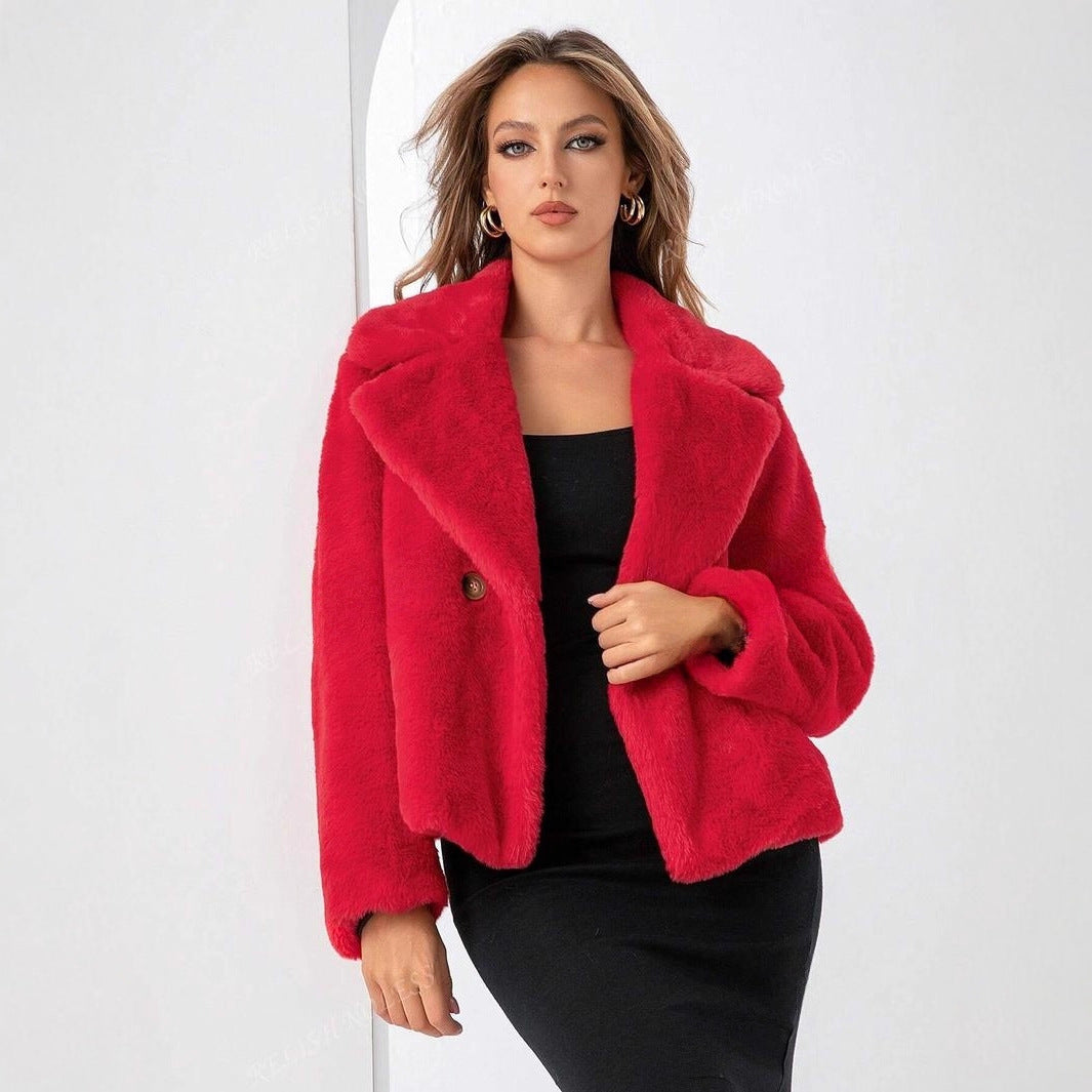 Damen Trendige und weiche Teddyjacke Heidi-Mode