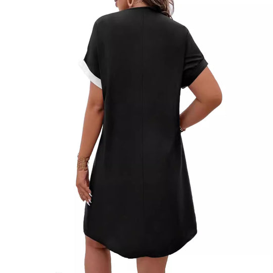 Damen Blusenkleid mit floralem Druck und kurzem Arm Heidi-Mode