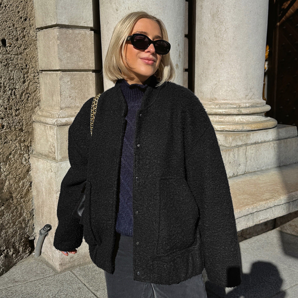 Damen Modische Boucle-Jacke Heidi-Mode