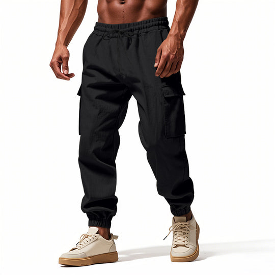 Herren Cargo-Hose mit elastischem Bund und praktischen Seitentaschen Heidi-Mode