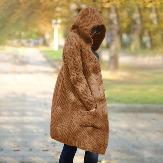 Heidi-Mode | Damen Lange Jacke Mit Kapuze