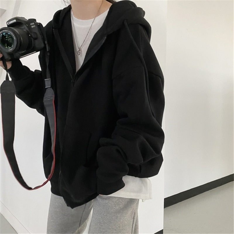 Damen oversized Kapuzenjacke aus weichem Fleece mit Kängurutasche Heidi-Mode