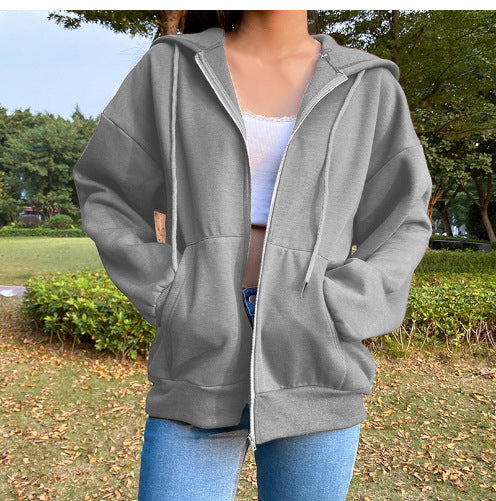 Damen bequeme Kapuzenjacke mit praktischen Taschen und lässigem Schnitt Heidi-Mode