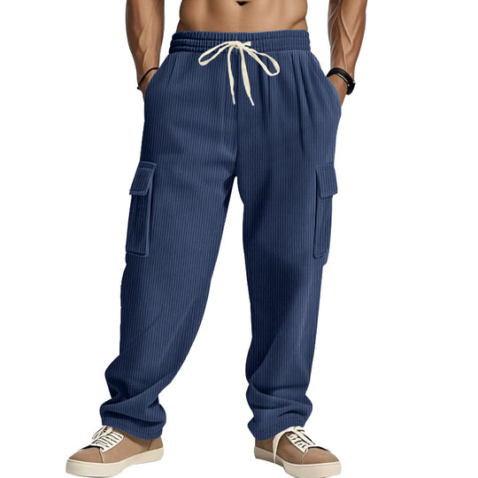 Herren Cargo-Hose mit gestreiftem Design und praktischen Seitentaschen Heidi-Mode