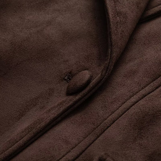 Damen elegante Wildlederjacke mit Taillengürtel Heidi-Mode