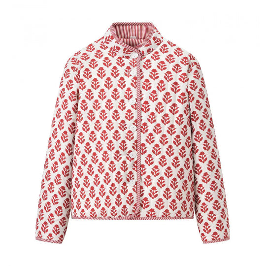 Damen Steppjacke mit floralem Muster und bequemem Schnitt Heidi-Mode