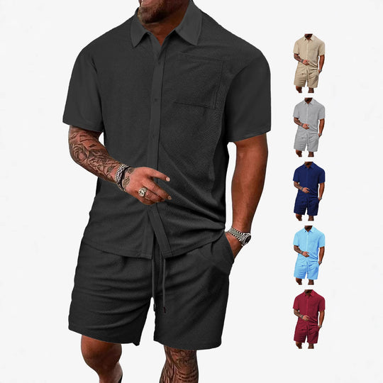 Herren Freizeit Outfits mit atmungsaktiver Textur und praktischen Taschen Heidi-Mode