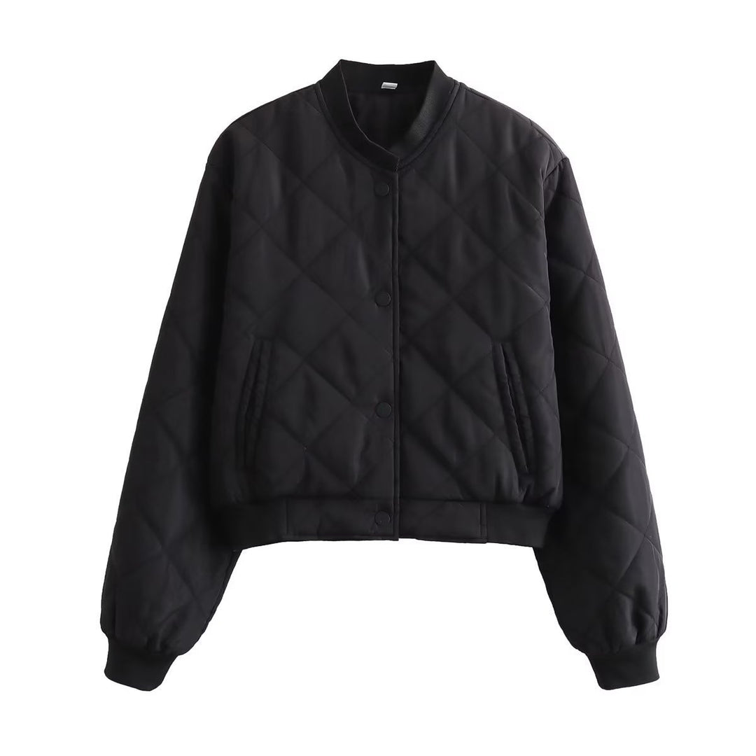 Damen gesteppte Kurzjacke mit praktischem Knopfverschluss Heidi-Mode