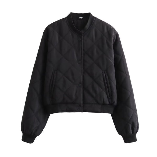 Damen gesteppte Kurzjacke mit praktischem Knopfverschluss Heidi-Mode