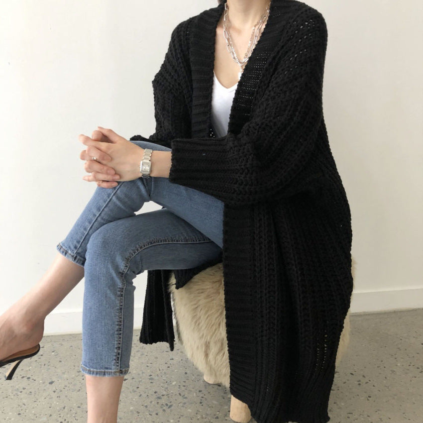 Damen Strickjacke mit offenem Schnitt und lässigen Details Heidi-Mode