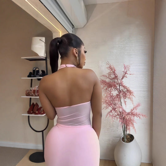 Damen Sexy Minikleid mit transparenten Einsätzen und elegantem Wickeldetail Heidi-Mode