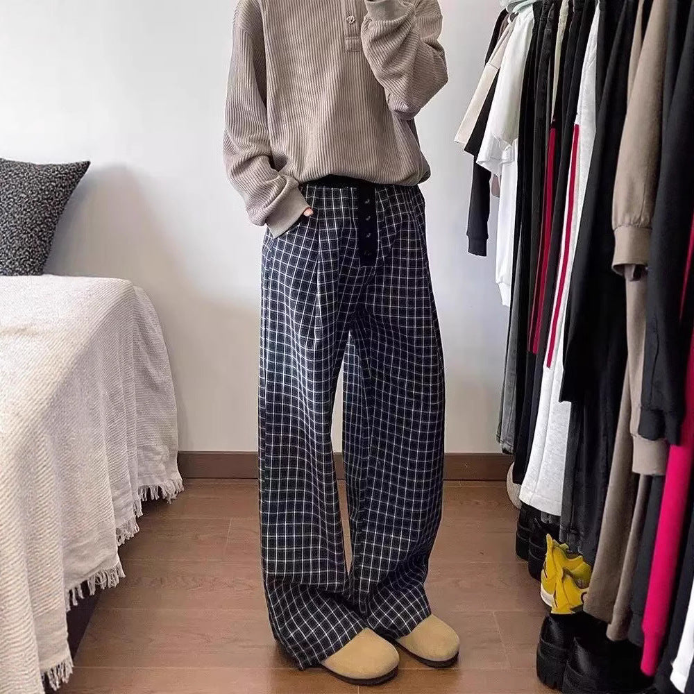 Damen Karottenhose aus weichem Material mit modischem Karo-Design Heidi-Mode