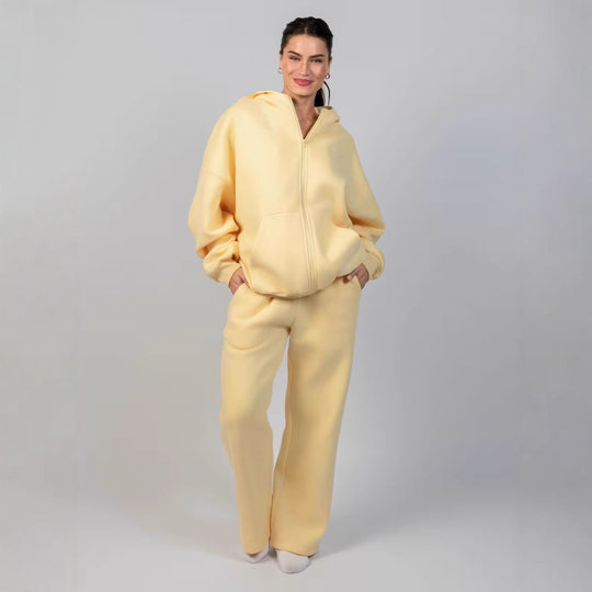 Damen Oversized Kapuzenjacke mit gemütlicher Passform und tiefen Taschen Heidi-Mode