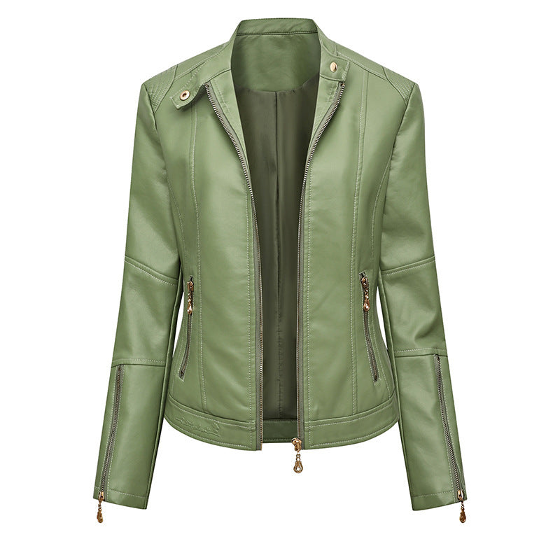 Damen Kunstlederjacke im Biker-Stil Heidi-Mode