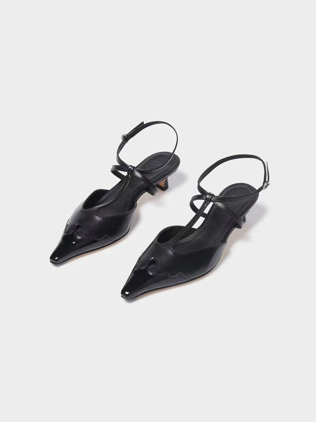 Femme Spitz-Zehen Slingback Schuhe mit künstlerischem Ausschnitt-Design Heidi-Mode