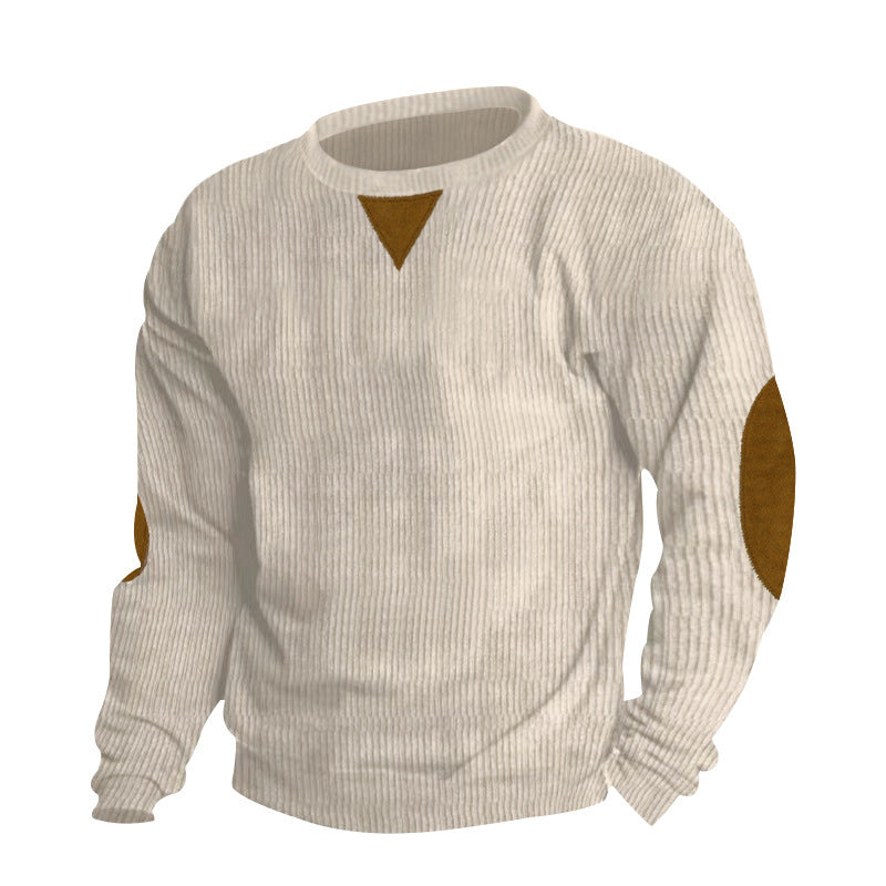 Herren bequemer Strickpullover mit eleganten Ellbogenpatches Heidi-Mode