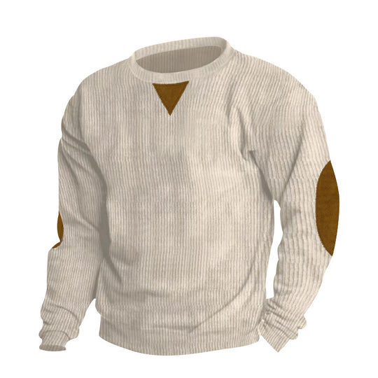 Herren bequemer Strickpullover mit eleganten Ellbogenpatches Heidi-Mode