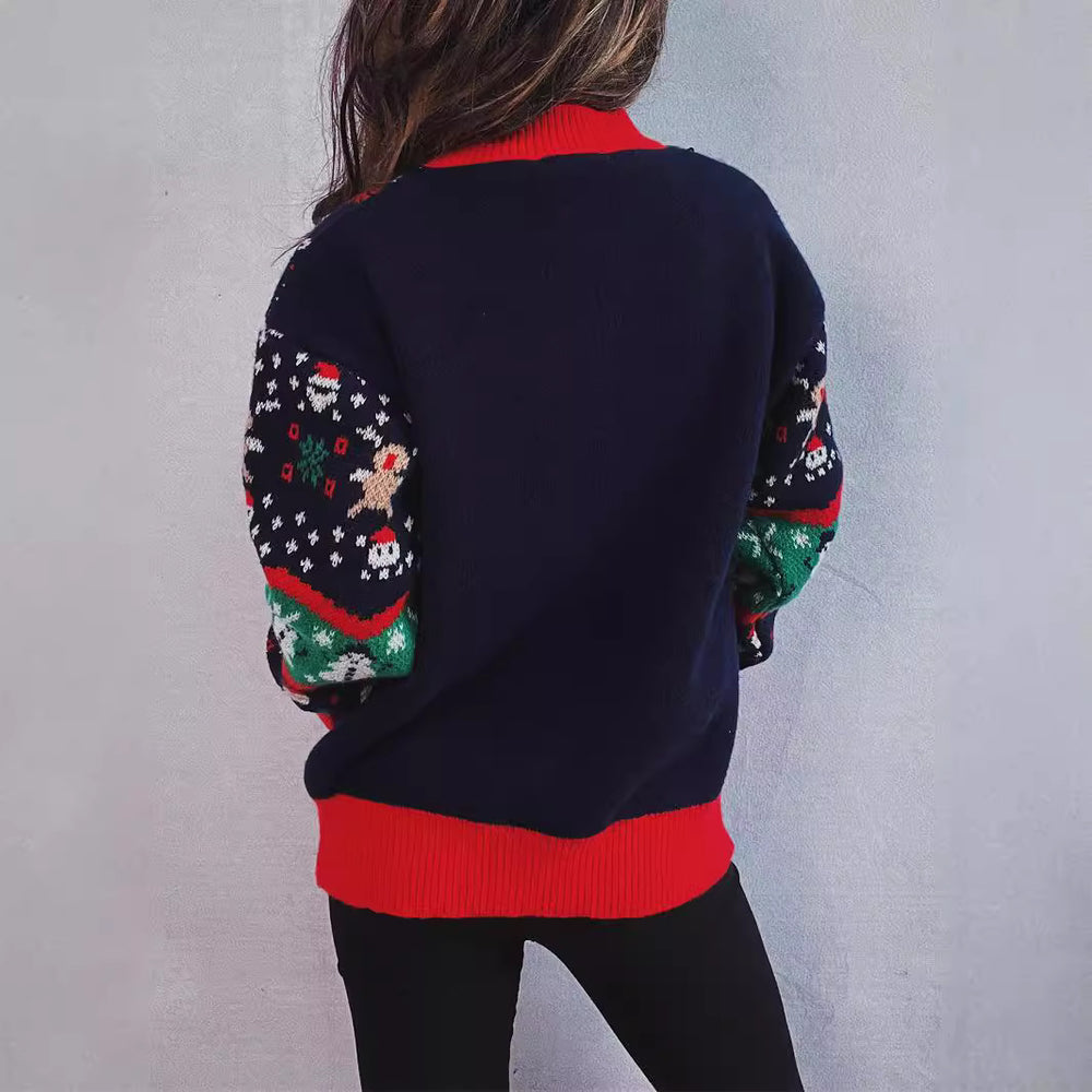Damen Weihnachts-Pullover mit festlichem Design und verspielten Motiven Heidi-Mode