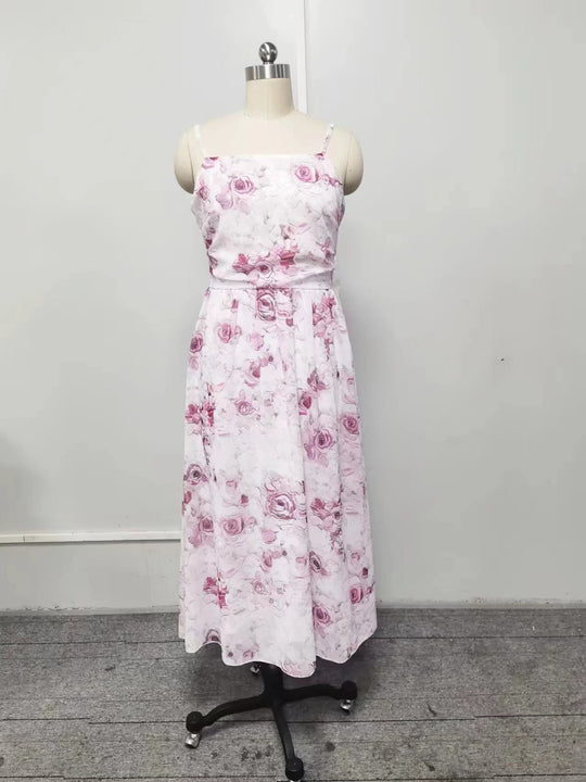 Damen Midi-Kleid mit elegantem Chiffon und floralen Applikationen Heidi-Mode
