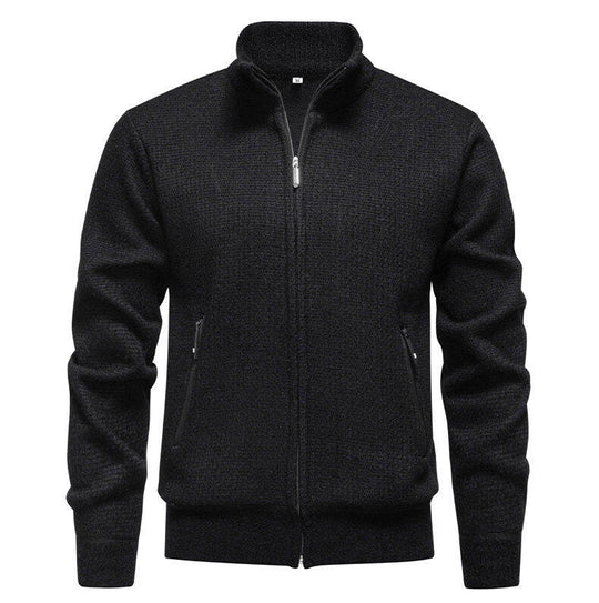 Herren Strickjacke mit modernem Zipper und seitlichen Reißverschlusstaschen Heidi-Mode