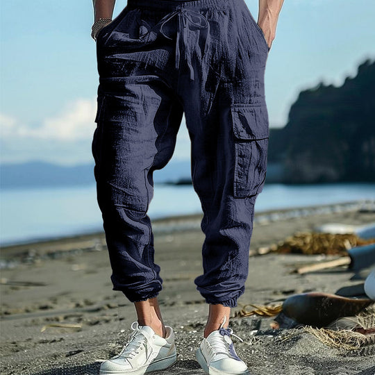 Herren Cargo-Hose mit elastischem Bund und praktischen Seitentaschen Heidi-Mode