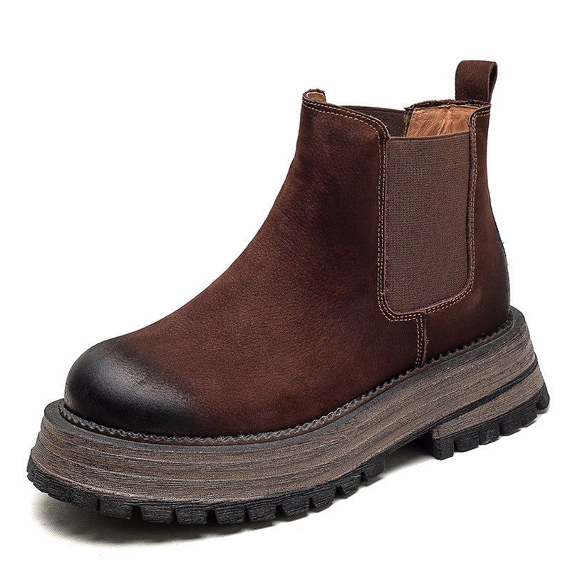 Damen Chunky Chelsea Boots mit robustem Sohlenprofil und elastischen Einsätzen Heidi-Mode