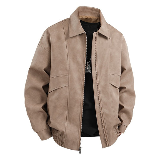 Herren Übergangsjacke im lässigen Vintage-Stil mit seitlichen Eingrifftaschen und elastischen Bündchen Heidi-Mode