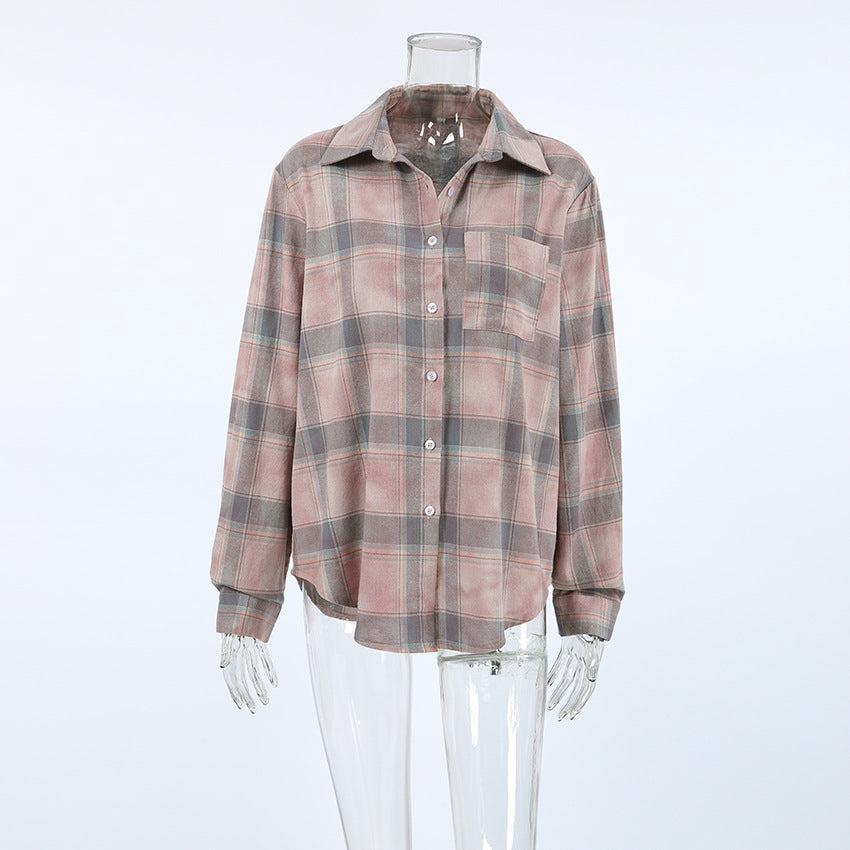 Damen Oversized Karohemd aus leichtem Baumwollmix mit modernen Schnittdetails Heidi-Mode