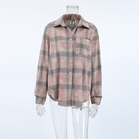 Damen Oversized Karohemd aus leichtem Baumwollmix mit modernen Schnittdetails Heidi-Mode