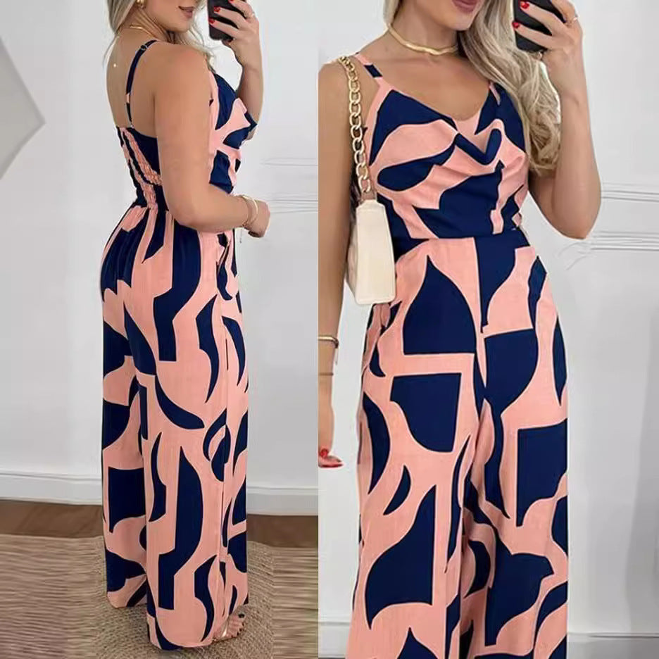 Damen eleganter Jumpsuit mit Casino-Ärmeln und Drapierung Heidi-Mode