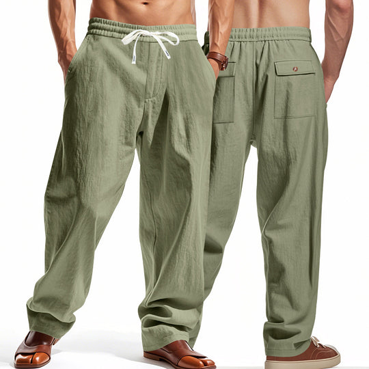 Herren bequeme Freizeithose mit elastischem Bund und seitlichen Taschen Heidi-Mode