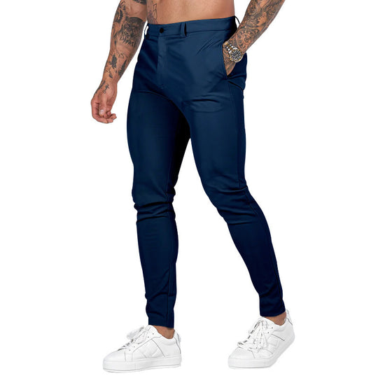 Herren Slim Fit Trousers aus elastischem Material mit seitlichen Taschen Heidi-Mode