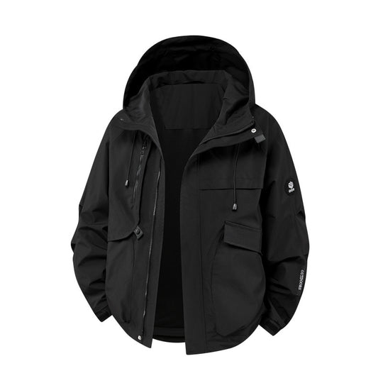 Herren technische Outdoor-Jacke mit Material und zahlreichen Reißverschlusstaschen Heidi-Mode