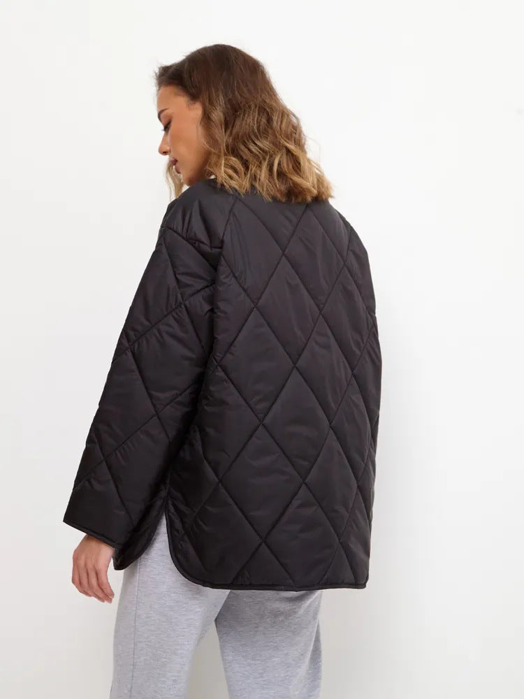 Damen gesteppte Freizeitjacke mit hoch geschlossenem Kragen und modischem Schnitt Heidi-Mode
