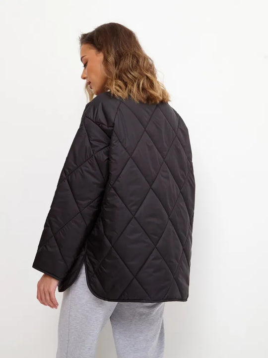 Damen gesteppte Freizeitjacke mit hoch geschlossenem Kragen und modischem Schnitt Heidi-Mode