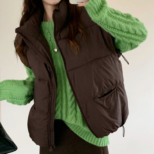 Damen Wattierte Freizeitweste mit hochabschließendem Kragen und praktischen Eingrifftaschen Heidi-Mode